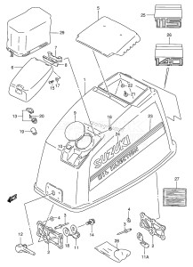 DT115 From 11502-030001 ()  2000 drawing ENGINE COVER (MODEL:95~97)(*)