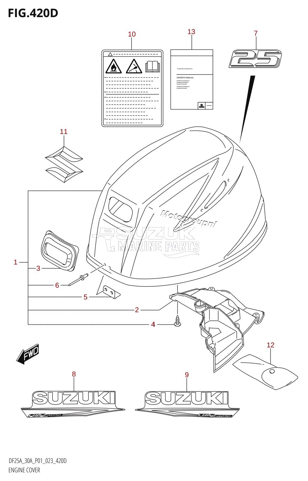 ENGINE COVER ((022,023):(DF25A,DF25AT,DF25ATH))