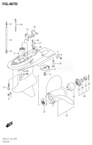 08002F-040001 (2020) 80hp E01 E40-Gen. Export 1 - Costa Rica (DF80AT) DF80A drawing GEAR CASE (DF80A:E40:021)