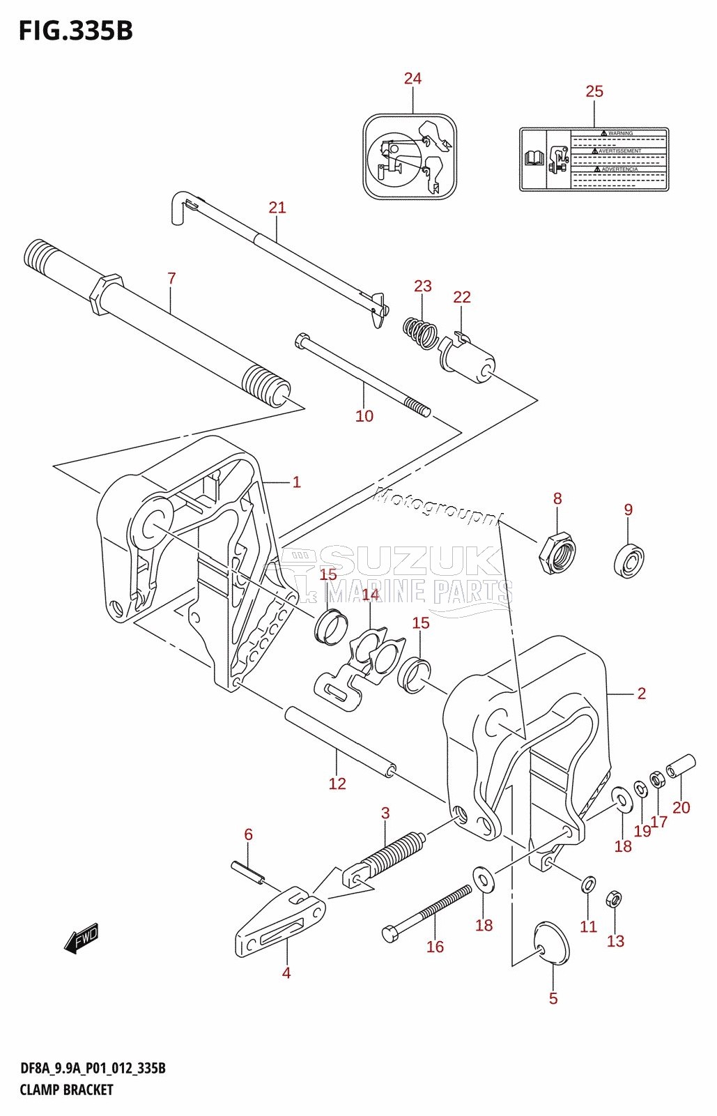 CLAMP BRACKET (DF8AR:P01)