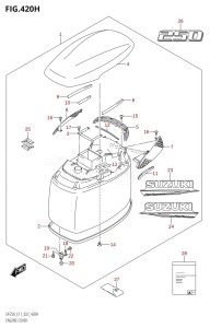 DF250ST From 25004F-240001 (E03)  2022 drawing ENGINE COVER ((DF250T,DF250Z):021)