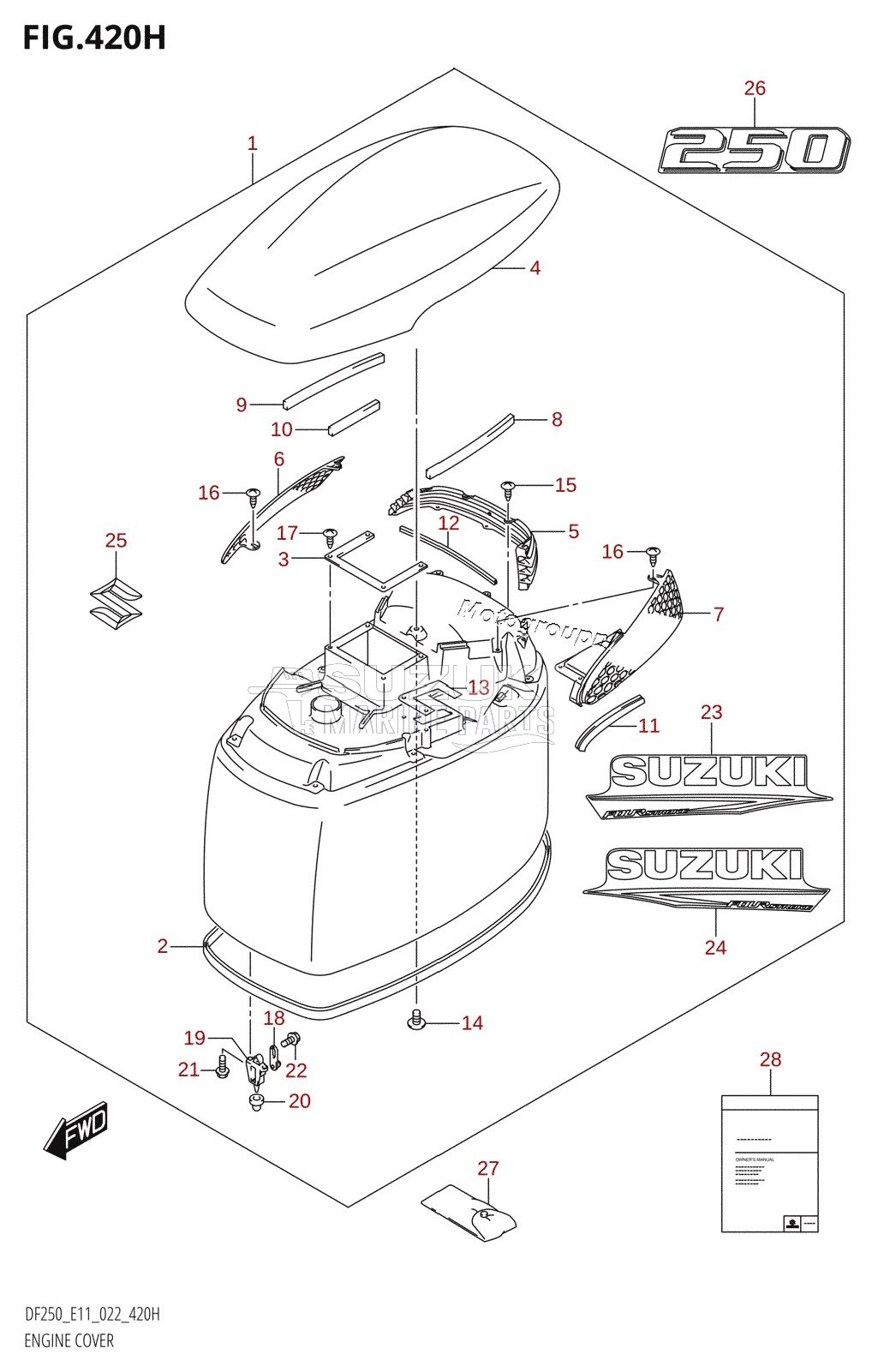 ENGINE COVER ((DF250T,DF250Z):021)