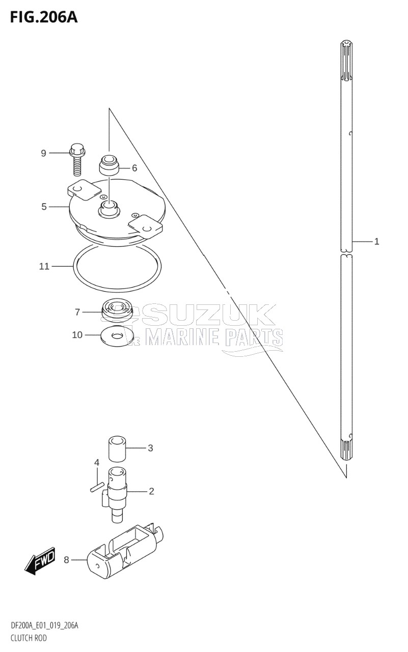 CLUTCH ROD (DF200AT,DF175AT,DF150AT,DF175AZ,DF150AZ)