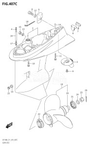 14003F-910001 (2019) 140hp E11 E40-Gen. Export 1-and 2 (DF140AT) DF140A drawing GEAR CASE (DF115AT:E40,DF140AT:E40)