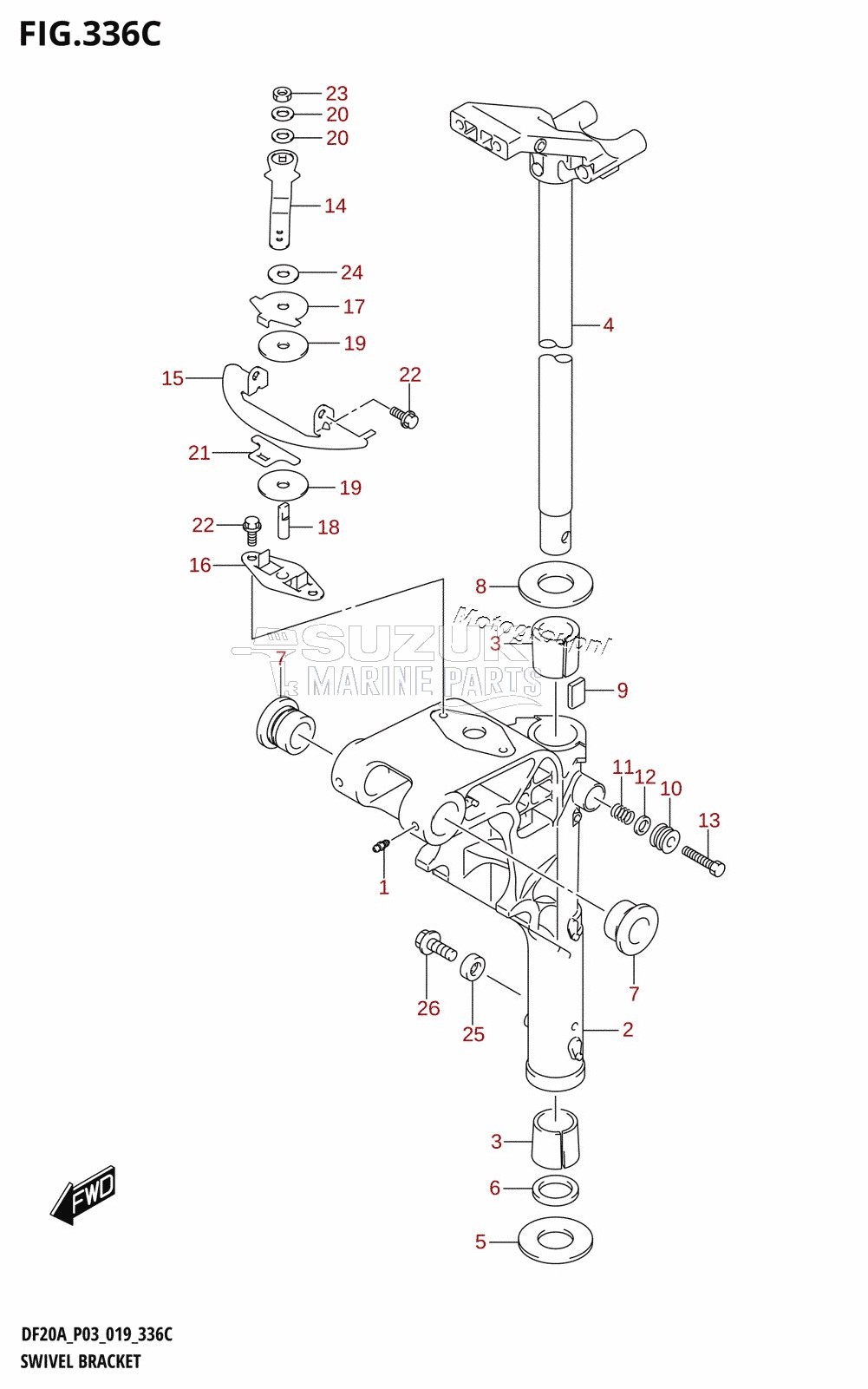 SWIVEL BRACKET (DF9.9BTH,DF15ATH,DF20ATH)