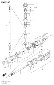 20003F-710001 (2017) 200hp E01 E40-Gen. Export 1 - Costa Rica (DF200AST  DF200AT) DF200A drawing TRANSMISSION (DF200AZ:E40)