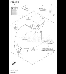 10004F-340001 (2023) 100hp E01 E40-Gen. Export 1 - Costa Rica (DF100BT) DF100B drawing ENGINE COVER (DF80A:(021,022,023))