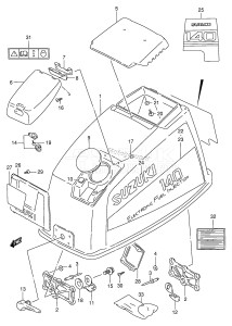 DT115 From 11502-231001 ()  1992 drawing ENGINE COVER (DT140EPI)