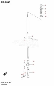 DF40A From 04004F-810001 (E34-Italy)  2018 drawing CLUTCH ROD (DF60ATH:E01,DF60ATH:E40)