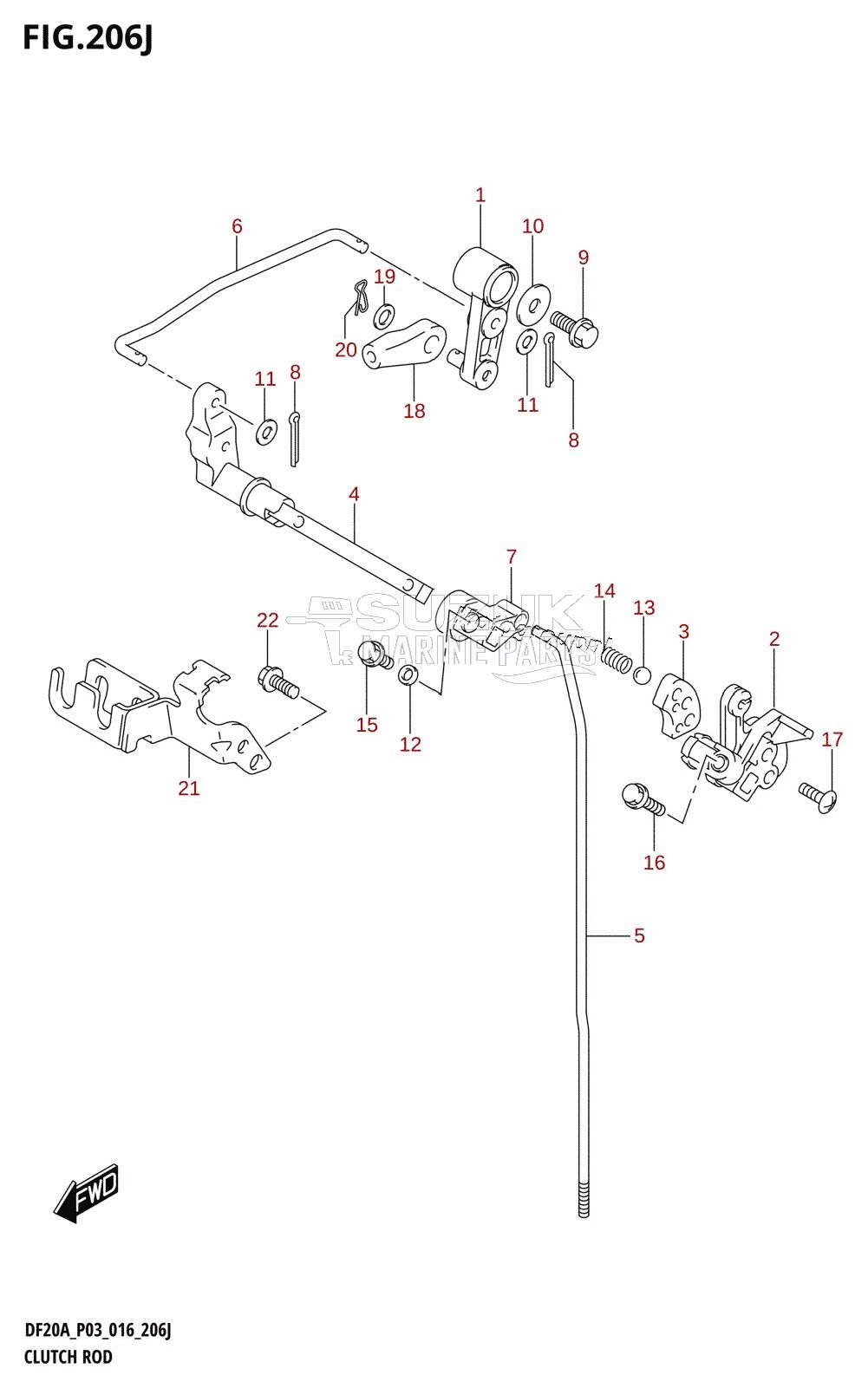 CLUTCH ROD (DF20AT:P03)