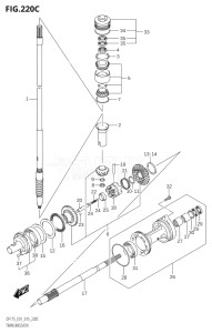 15002Z-510001 (2005) 150hp E01 E40-Gen. Export 1 - Costa Rica (DF150ZG) DF150ZG drawing TRANSMISSION (DF150TG:E01)