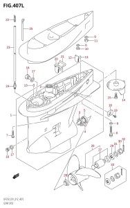 DF225T From 22503F-210001 (E01)  2012 drawing GEAR CASE (DF250Z:E01)