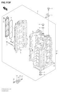 11503Z-510001 (2005) 115hp E03-USA (DF115AZ) DF115AZ drawing CYLINDER BLOCK (DF100AT:E03)