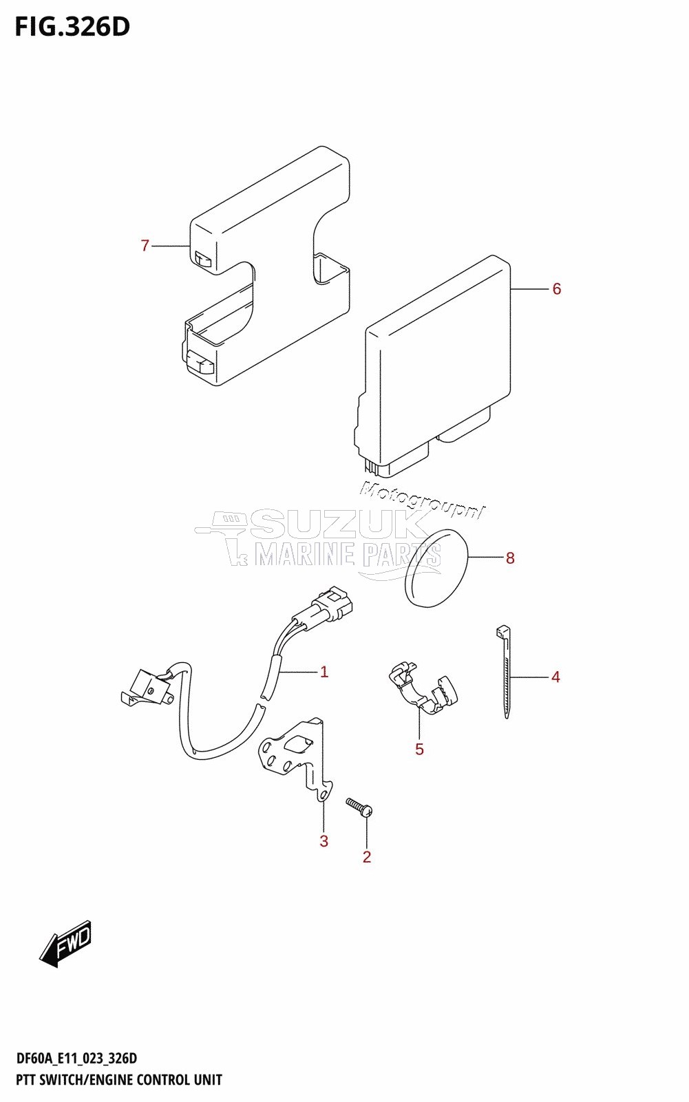 PTT SWITCH /​ ENGINE CONTROL UNIT ((DF40AQH,DF60AQH):023)