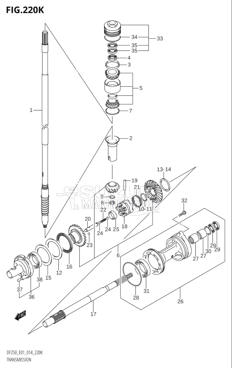 TRANSMISSION (DF250T:E40)