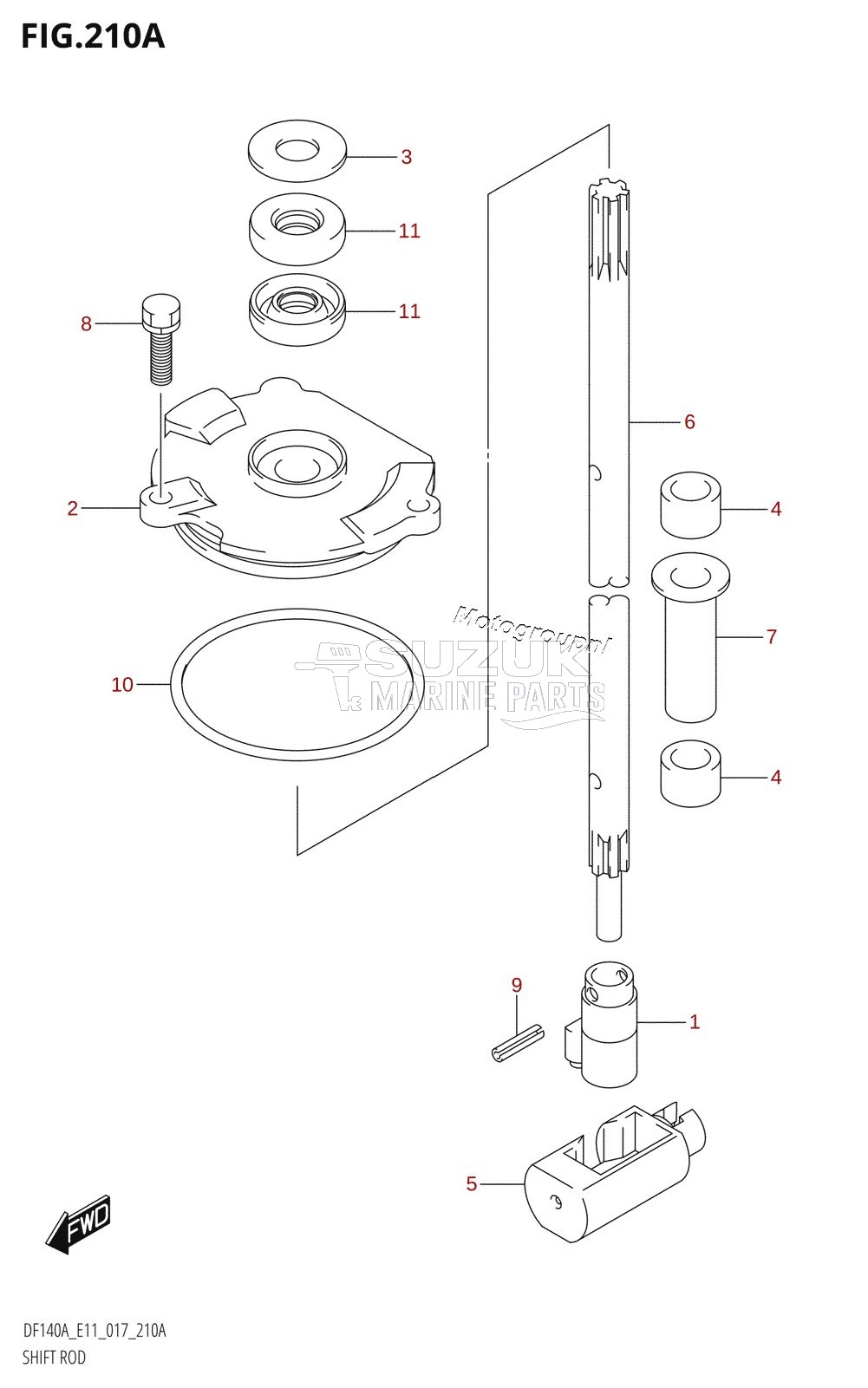 SHIFT ROD (DF100AT:E11)