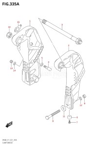 04003F-240001 (2022) 40hp E01 E11-Gen. Export 1-and 2 (DF40A  DF40AQH  DF40AQH  DF40AT  DF40AT  DF40ATH  DF40ATH) DF40A drawing CLAMP BRACKET (DF40A,DF50A)