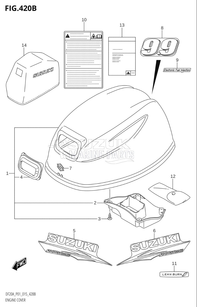 ENGINE COVER (DF9.9BR:P01)