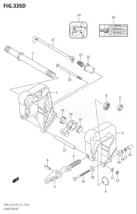 00801F-310001 (2013) 8hp P01-Gen. Export 1 (DF8A  DF8AR) DF8A drawing CLAMP BRACKET (DF9.9AR:P01)