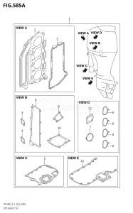 14005F-340001 (2023) 140hp E11 E40-Gen. Export 1-and 2 (DF140BT    DF140BZ) DF140BT drawing OPT:GASKET SET