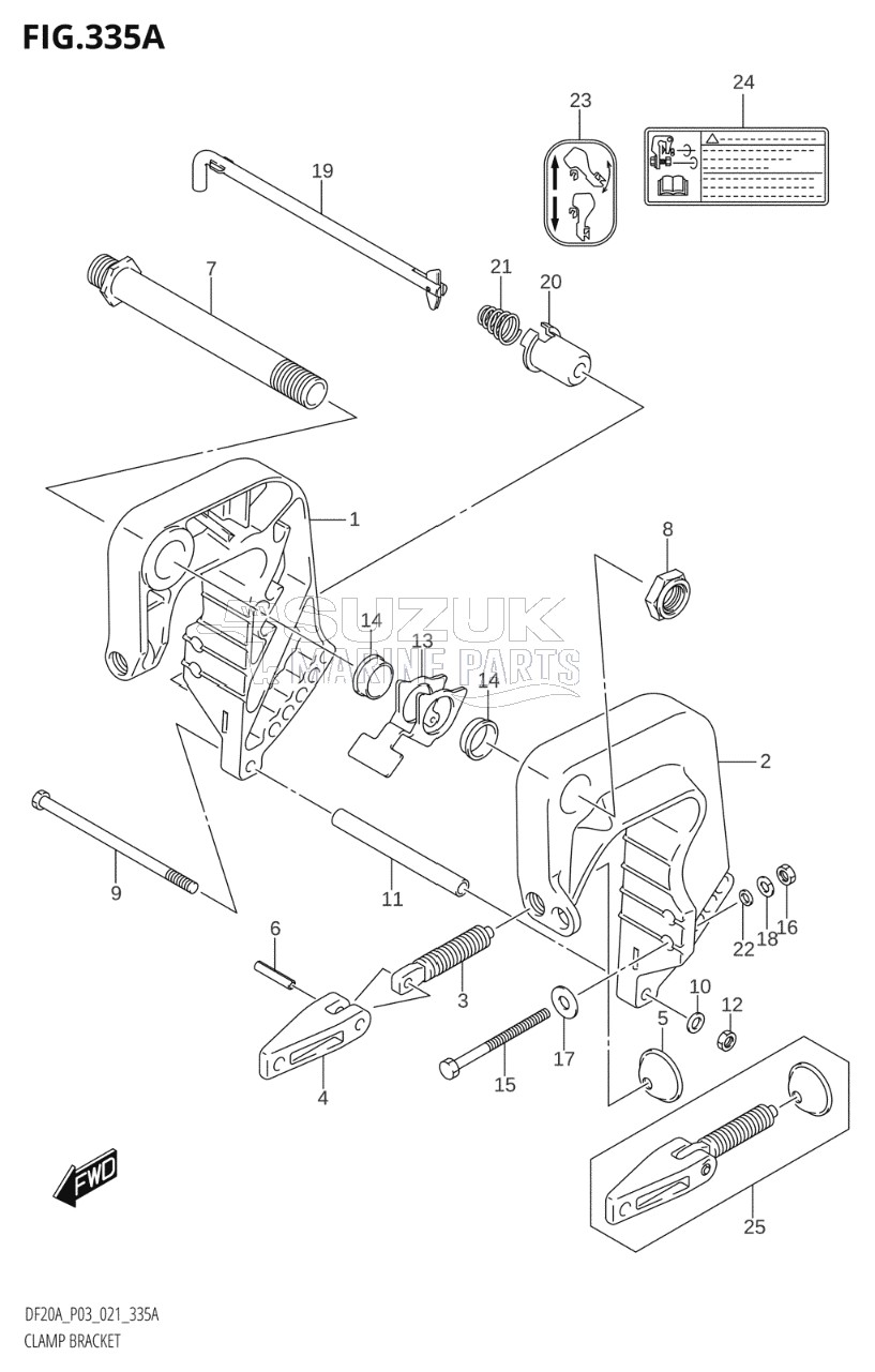 CLAMP BRACKET (DF9.9B,DF15A,DF20A)