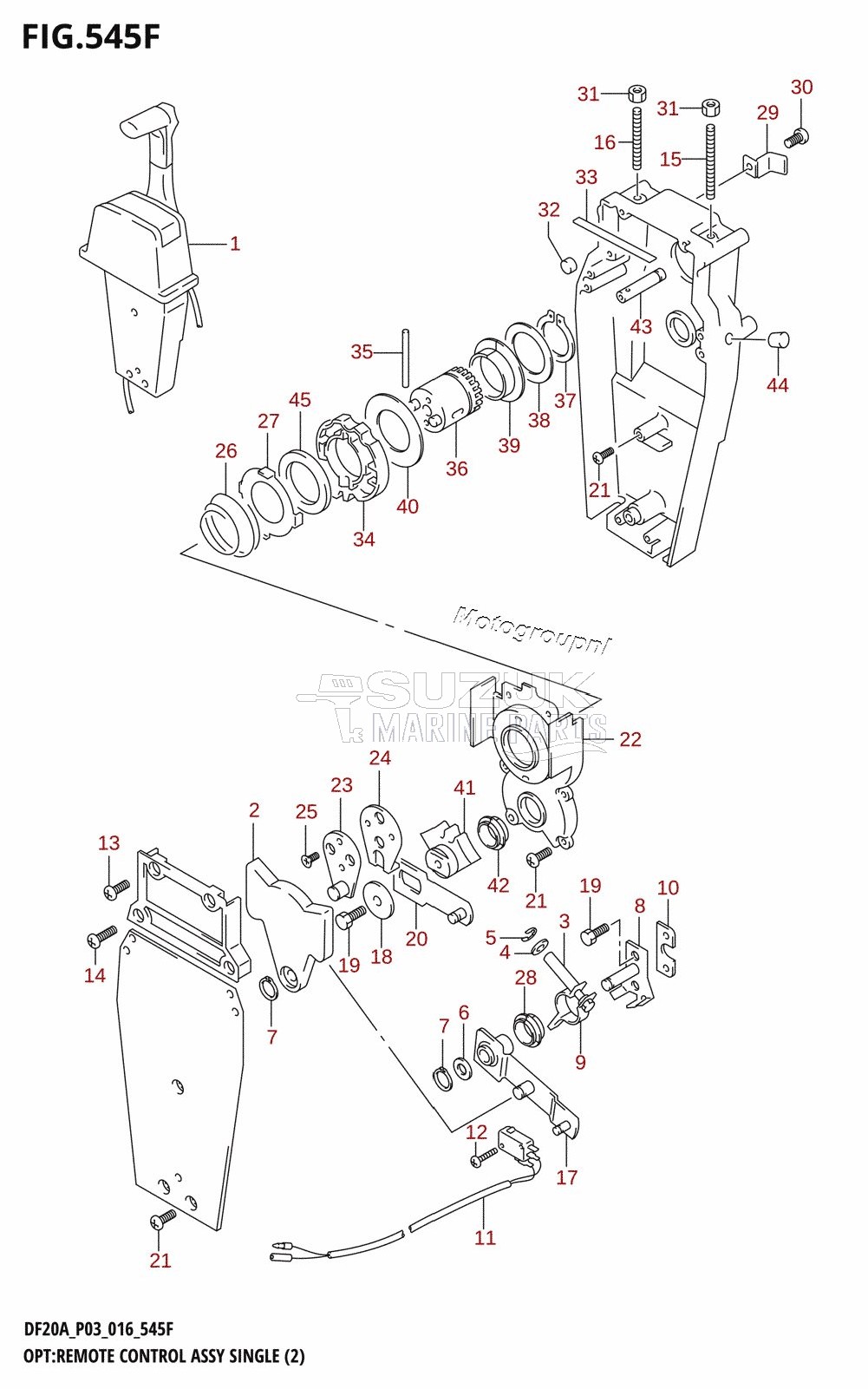 OPT:REMOTE CONTROL ASSY SINGLE (2) (DF20AR:P03)