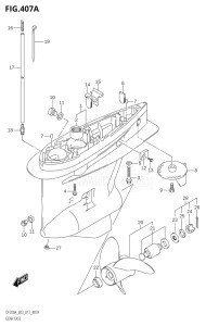 20003F-710001 (2017) 200hp E03-USA (DF200AST  DF200AT) DF200A drawing GEAR CASE (DF200AT:E03)