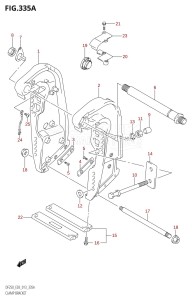 DF250 From 25003F-310001 (E03)  2013 drawing CLAMP BRACKET (DF200T:E03:X-TRANSOM)