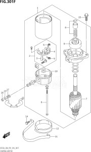 02504F-610001 (2016) 25hp P01-Gen. Export 1 (DF25A  DF25AR  DF25AT  DF25ATH) DF25A drawing STARTING MOTOR (DF30AR:P01)