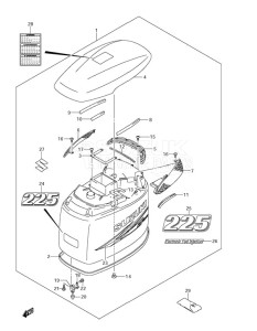 DF 225 drawing Engine Cover (2010 & Newer)