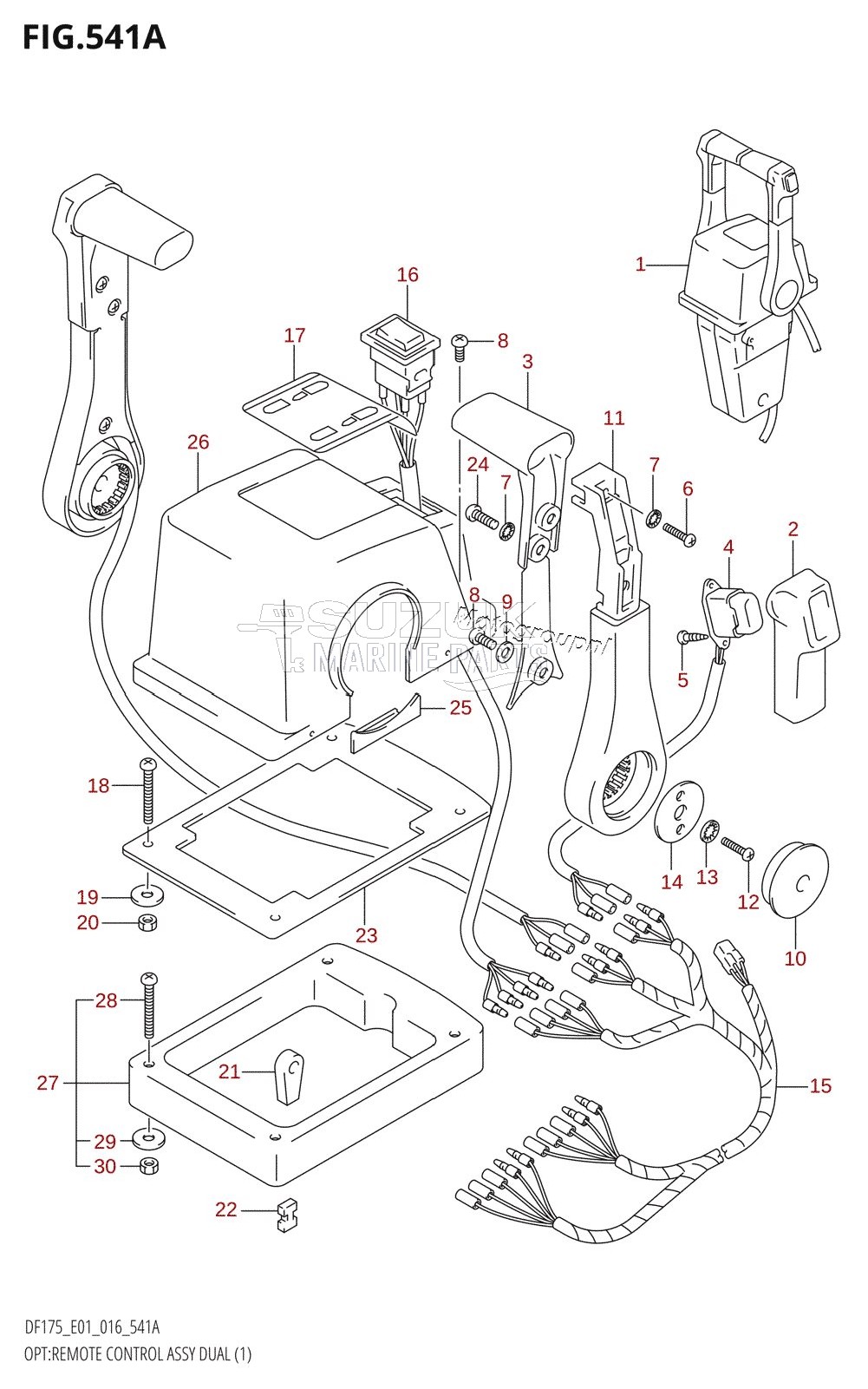 OPT:REMOTE CONTROL ASSY DUAL (1) (DF150T:E01)