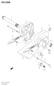 00992F-780001 (2007) 9.9hp P03-U.S.A (DF9.9K7  DF9.9RK7) DF9.9 drawing CLAMP BRACKET (DF9.9:(K5,K6,K7,K8,K9),DF9.9R:(K5,K6,K7,K8,K9),DF15:(K5,K6,K7,K8,K9,K10,011))