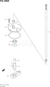 17502Z-010001 (2010) 175hp E01-Gen. Export 1 (DF175ZK10) DF175Z drawing CLUTCH ROD (DF150T,DF175T,DF150WT)