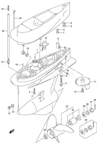 Outboard DF 250 drawing Gear Case