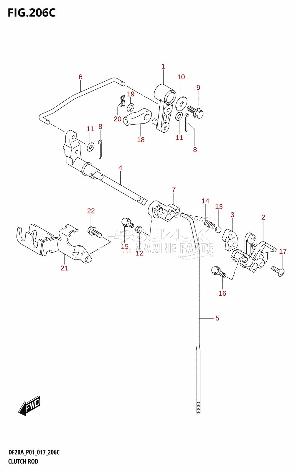 CLUTCH ROD (DF9.9BT:P01)