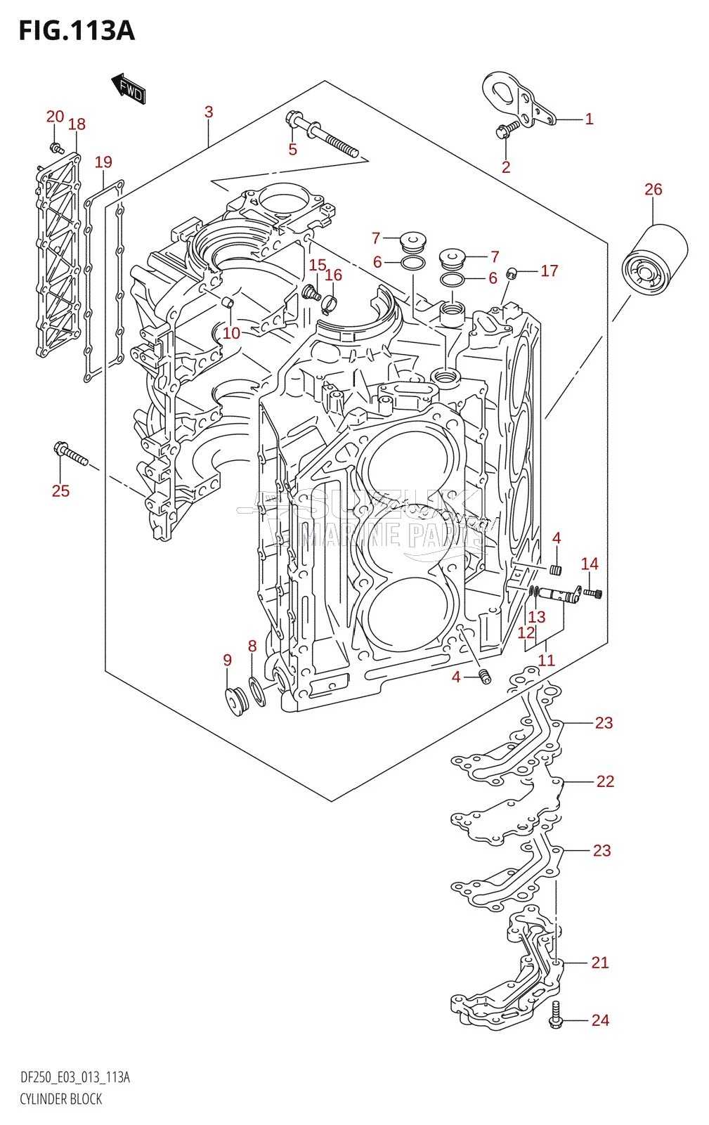 CYLINDER BLOCK (DF200T:E03)