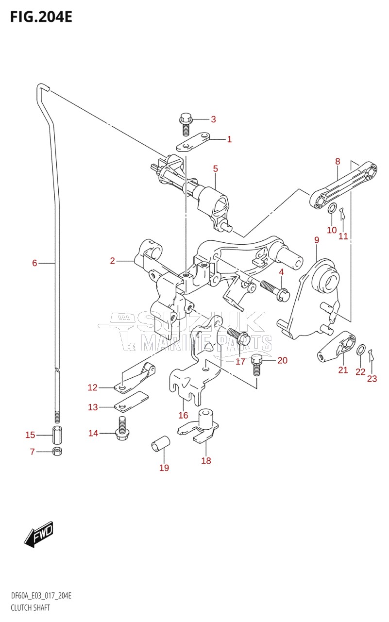 CLUTCH SHAFT (DF60AVT:E03)