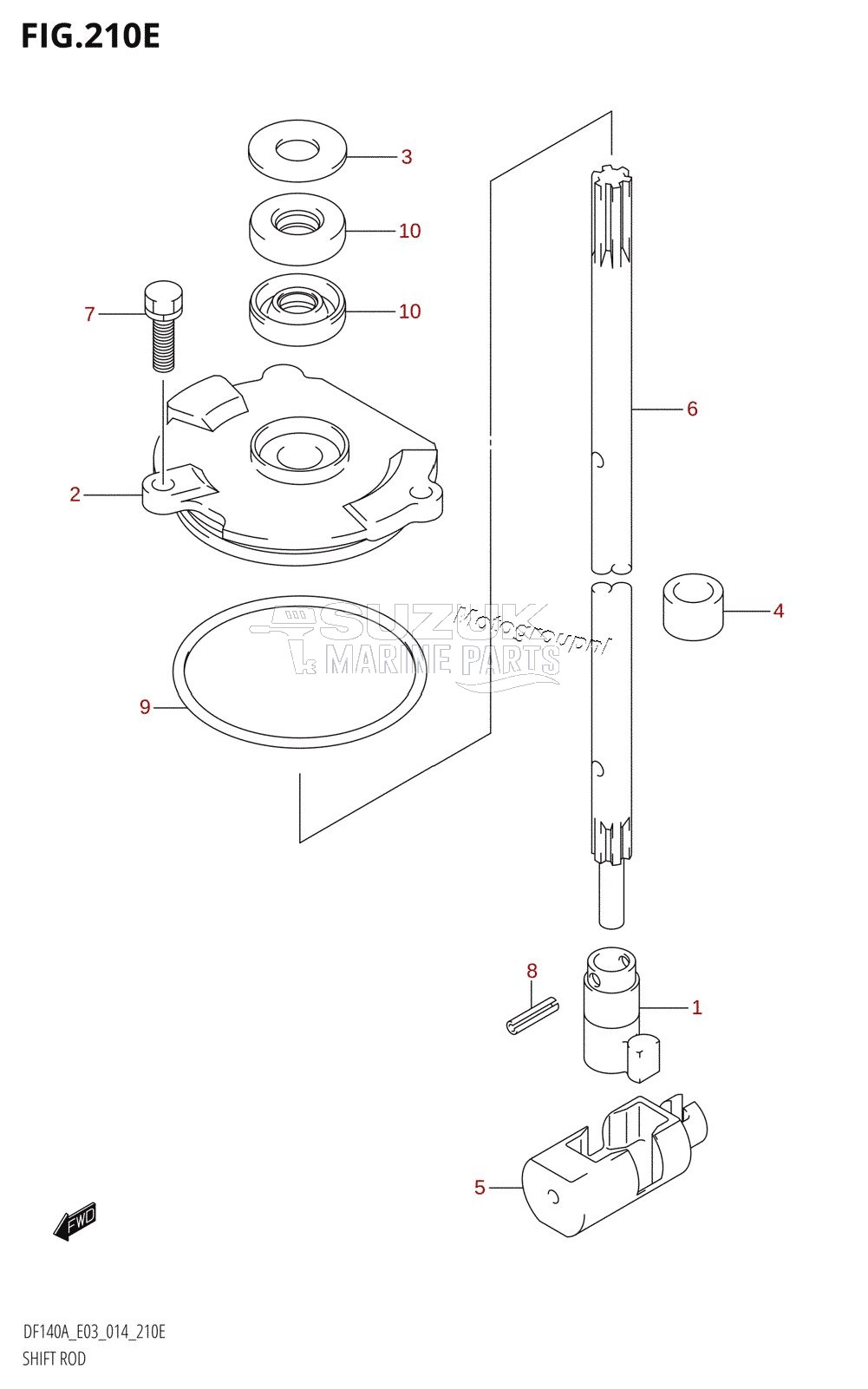 SHIFT ROD (DF140AZ:E03)