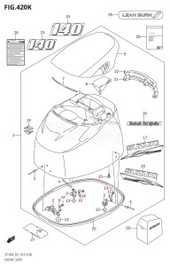 DF100A From 10003F-310001 (E01 E40)  2013 drawing ENGINE COVER (DF140AZ:E40)