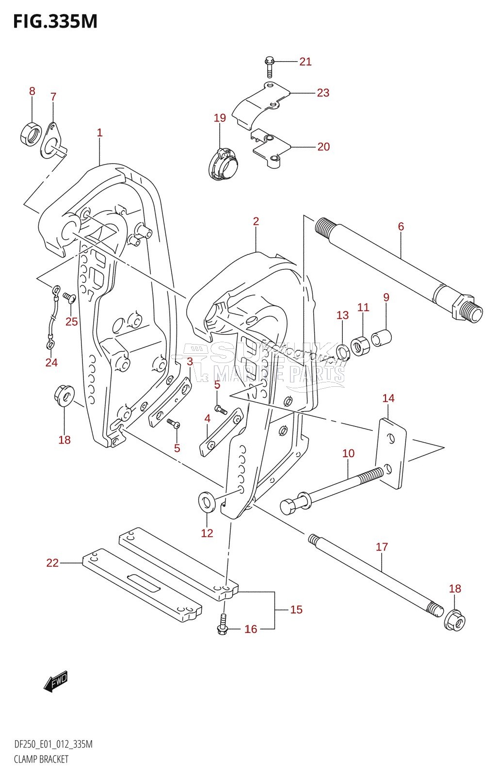 CLAMP BRACKET (DF250Z:E40:(X-TRANSOM,XX-TRANSOM))