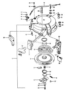 DT40 From 04003K-751001 ()  1997 drawing RECOIL STARTER (~MODEL:91)