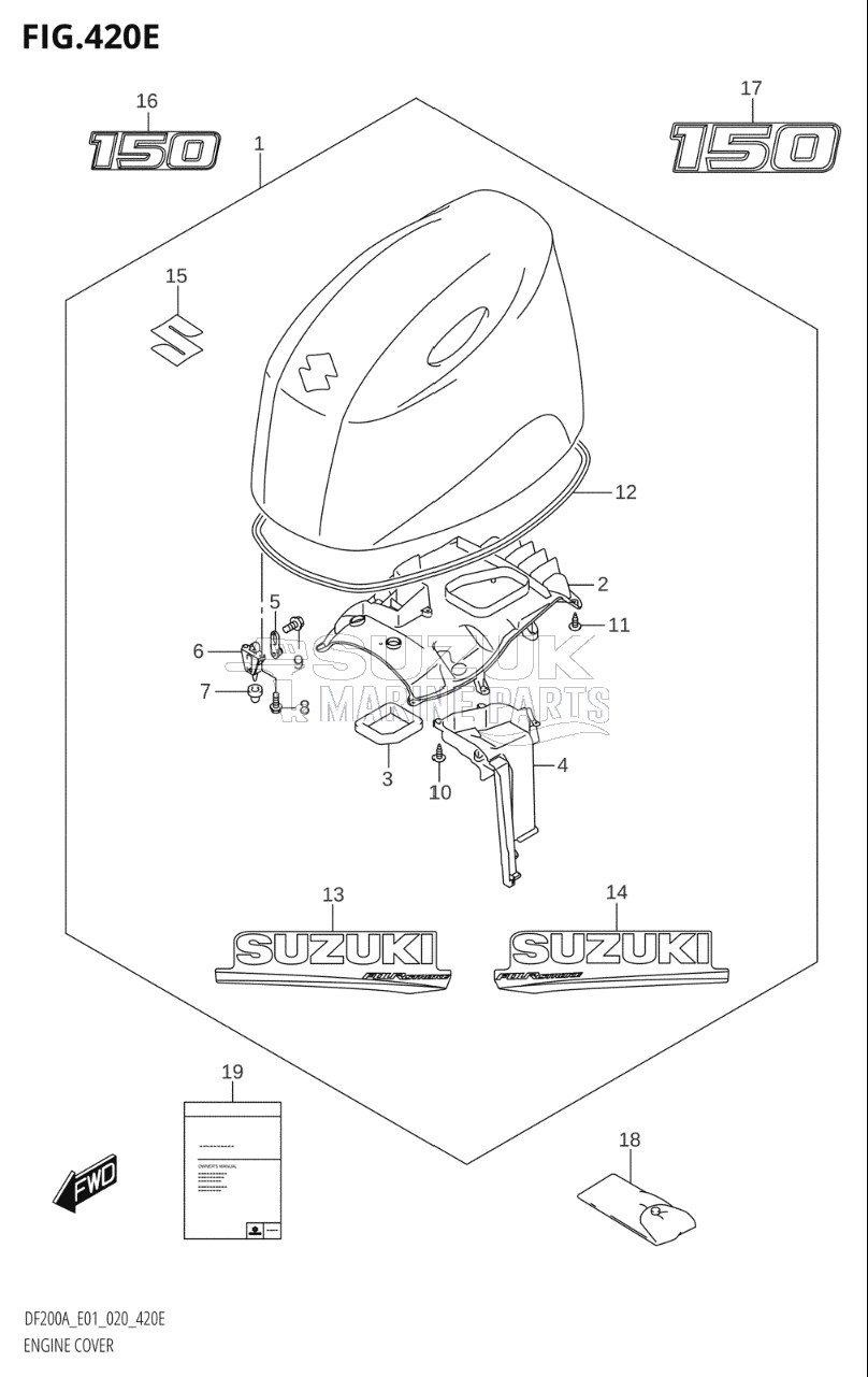 ENGINE COVER (DF150AT:E01,DF150AZ:E01)