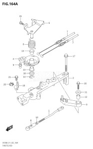 15003F-240001 (2022) 150hp E11 E03 E11 E40-Gen. Export 1 U.S.A Costa Rica (DF150AS    DF150AT   DF150AT) DF150A drawing THROTTLE ROD