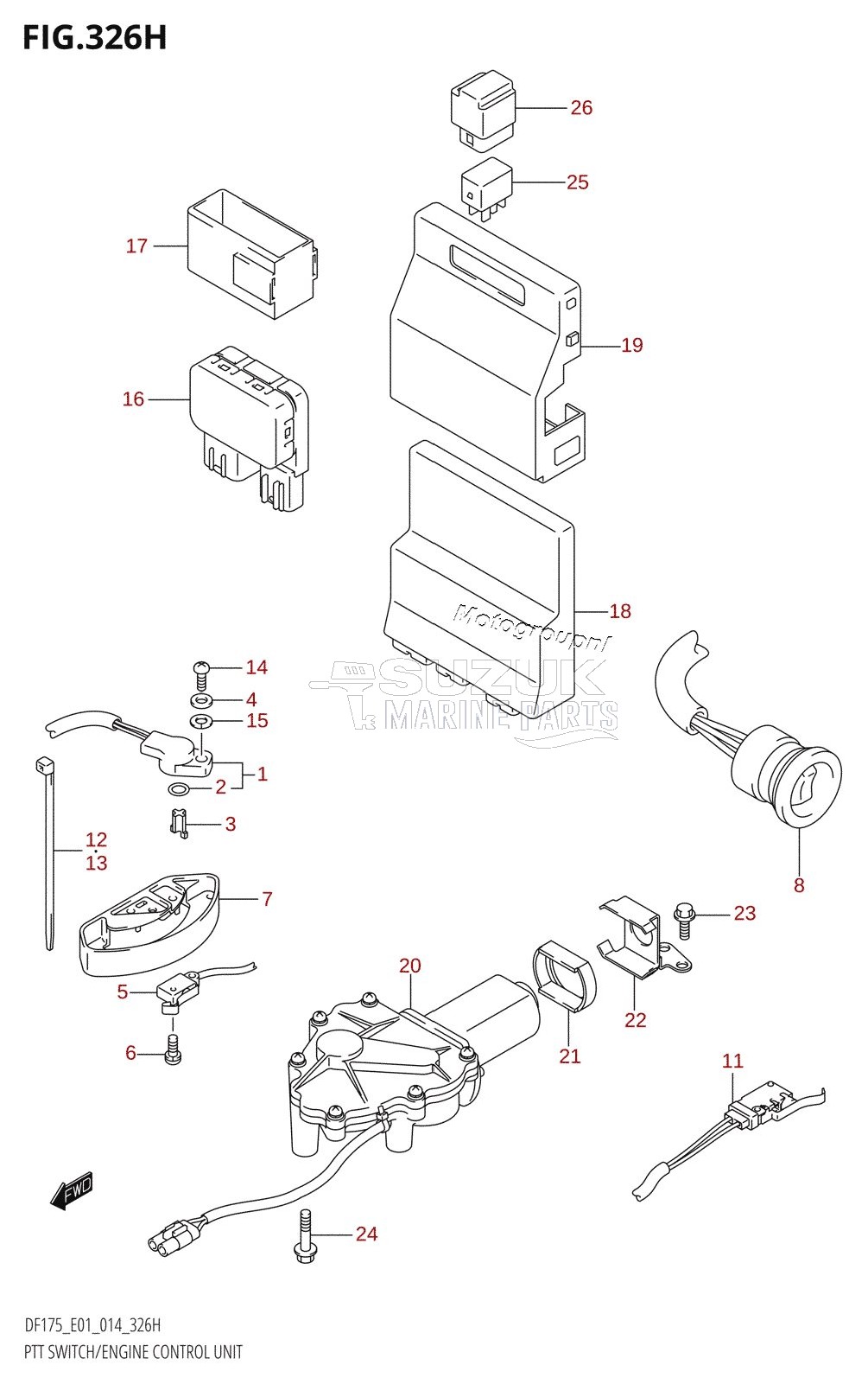 PTT SWITCH /​ ENGINE CONTROL UNIT (DF150ZG:E40)