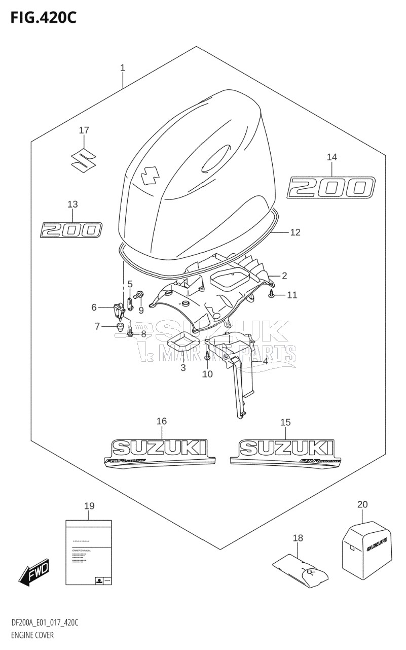 ENGINE COVER (DF200AT:E40)