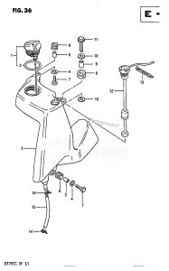 DT75 From 07501-504157 ()  1985 drawing OIL TANK (MODEL QO /​ VE)