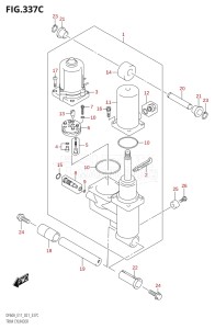 06003F-240001 (2022) 60hp E11 E40-Gen. Export 1-and 2 (DF60AVT  DF60AVT  DF60AVTH  DF60AVTH) DF60A drawing TRIM CYLINDER (SEE NOTE)