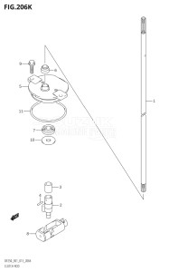 22503Z-310001 (2013) 225hp E01 E40-Gen. Export 1 - Costa Rica (DF225Z) DF225Z drawing CLUTCH ROD (DF250T:E40)