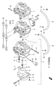 DT75TC From 07501-651001 ()  1996 drawing CARBURETOR (DT75MQ,85MQ,85QH)