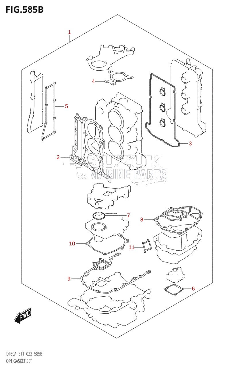 OPT:GASKET SET (DF50AVT,DF50AVTH,DF60AVT,DF60AVTH,DF40ASVT)